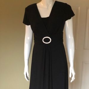 N0036 R&M Richards Black Dress size 10 Diamanté Buckle